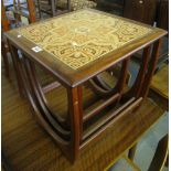 1970's teak G Plan nest of three tables with tile top. (B.P. 24% incl.