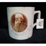 19th Century transfer printed single handled mug of William Booth. (B.P. 24% incl.