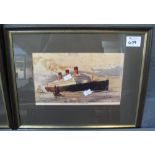 A set of five maritime prints of classic liners. 17 x 25cm approx, framed and glazed. (5) (B.P.