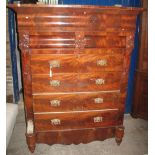 A large late 19th Century mahogany straight front chest of four drawers. No estimate, no reserve.