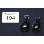 Pair of jet earrings. (B.P. 24% incl.