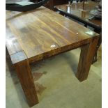 Modern exotic hardwood kitchen table on chunky square legs. (B.P. 24% incl.