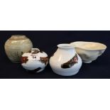 A group of assorted ceramic items to include; Chinese jar, part pottery distorted 'bowl',