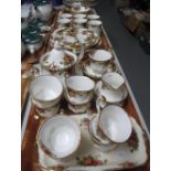 Three trays of Royal Albert 'Old Country Roses' bone china teaware, various. (B.P. 24% incl.