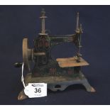 Small child's metal sewing machine, probably German. (B.P. 24% incl.
