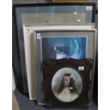 Group of assorted furnishing pictures to include; portrait of a gentleman,