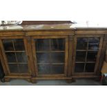 Early 20th Century walnut break front bookcase. (B.P. 24% incl.