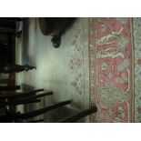 Large rug on a cream ground with floral borders and panel to the interior. (B.P. 24% incl.