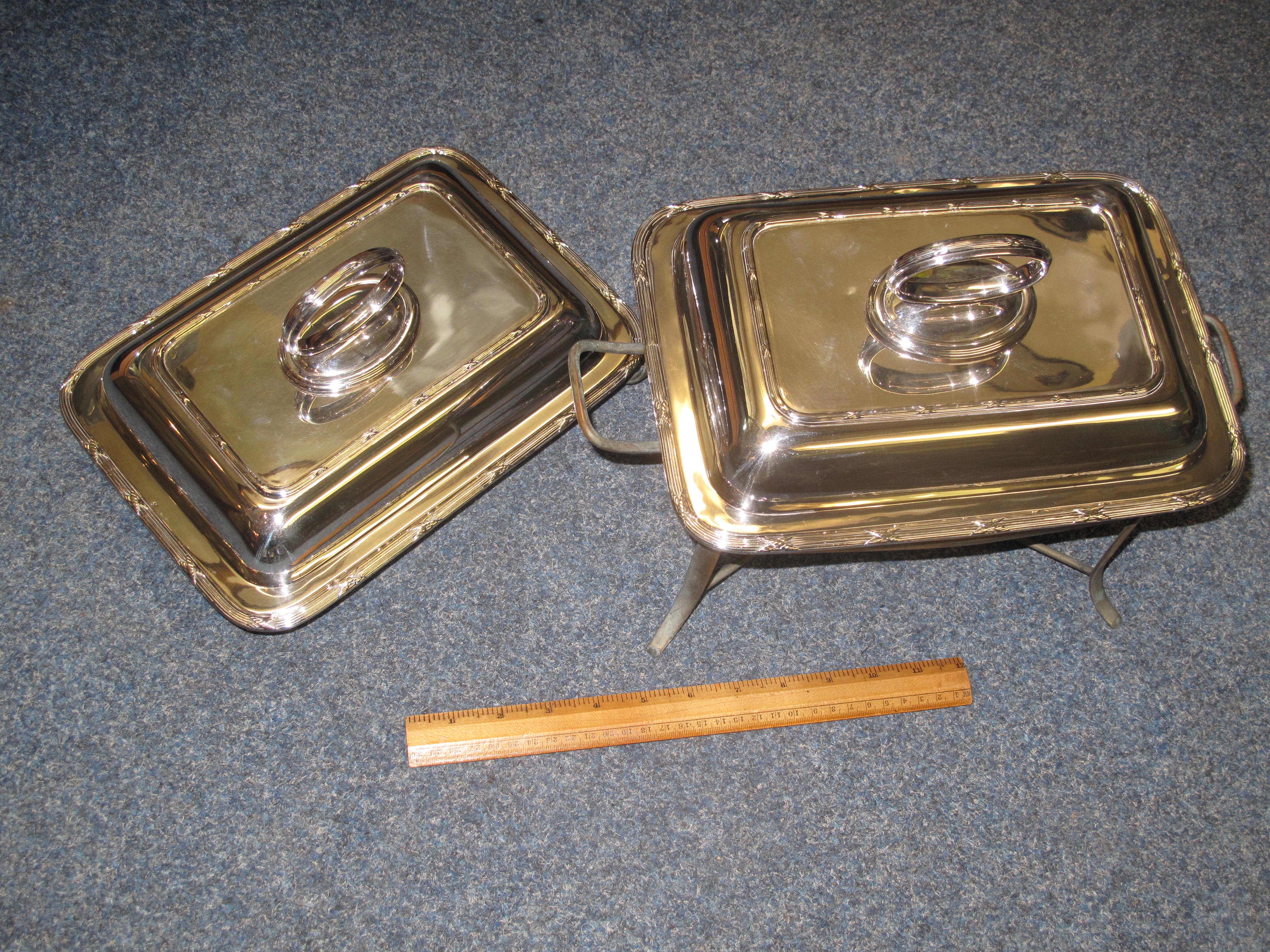 Box of assorted silver plated items, gallery trays, salvers, boxes of cutlery, loose cutlery, - Image 4 of 7