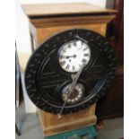 Unusual oak cased clocking in clock by Howard Brothers, Liverpool & London 'The Dey time register'.