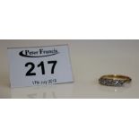 An 18ct gold five stone diamond ring, approx weight 3g. (B.P. 24% incl.