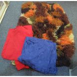 A multicolour woollen shag rug,