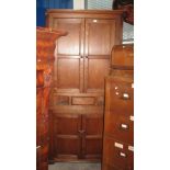 19th Century Welsh oak two stage blind panelled corner cupboard. (B.P. 24% incl.