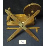 Large tabletop oak and pine bobbin winder. (B.P. 24% incl.