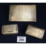 Engine turned silver cigarette case,