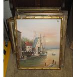 A group of eight furnishing pictures, marine studies etc. (B.P. 24% incl.