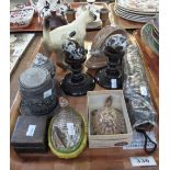 Tray of assorted items to include; Coopercraft Siamese cat,