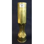 Trench art, engraved and shaped shell case vase marked 'Verdun 1914'. (B.P. 24% incl.