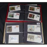 Isle of Man collection of various silk First Day covers in two red albums. (B.P. 24% incl.