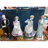 Four Royal Worcester figurines to include: 'The gentleman of the house', 'The lady of the house',