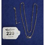 A 9ct gold necklace, box chain and a pair of earrings. Estimated weight 4.4g. (B.P. 24% incl.