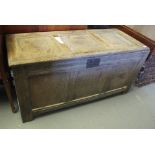 18th Century oak coffer. No estimate, no reserve, water damaged. (B.P. 24% incl.