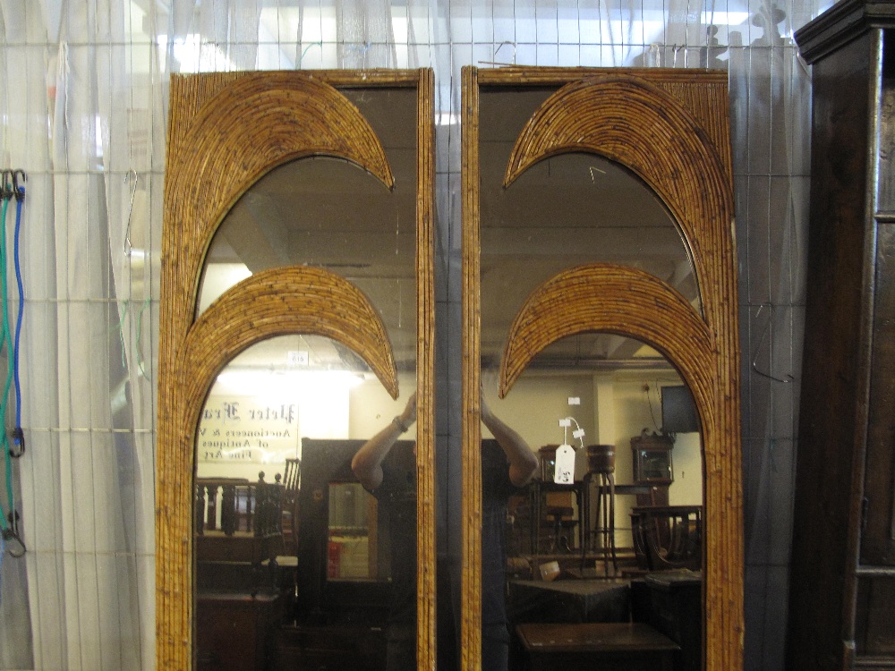 A pair of large rectangular mirrors having bamboo decoration. No reserve, no estimate. - Image 2 of 9