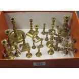 Collection of various miniature brass candlesticks. (B.P. 24% incl.