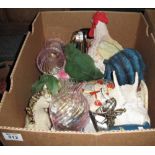 Box of assorted items, various to include; art glass vases, egg crocks, Japanese vase etc. (B.P.