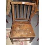 19th Century oak farmhouse stick back kitchen chair. (B.P. 24% incl.