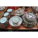Tray of Royal Crown Derby fine bone china Imari design teaware, including teapot. (B.P. 24% incl.