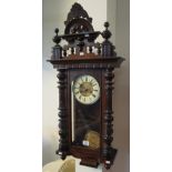 Early 20th Century walnut two train Vienna type wall clock. (B.P. 24% incl.