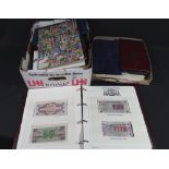 Box of all world stamps in albums, on pages, covers and loose. 100's. (B.P. 24% incl.