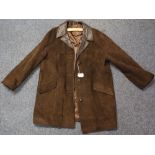 Dark brown vintage suede coat with leather collar by David Conrad. (B.P. 24% incl.
