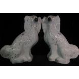 Pair of Staffordshire fireside spaniels,