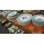 Three trays of Royal Worcester fine bone china woodland design dinnerware,