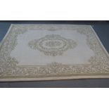 Modern large cream ground foliate Chinese wash ground type rug. (B.P. 24% incl.