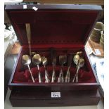 Two mahogany finish canteens of part cutlery. (B.P. 24% incl.