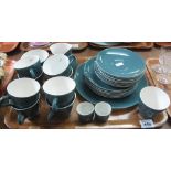 A tray of Poole pottery blue ground teaset with two egg cups. (B.P. 24% incl.