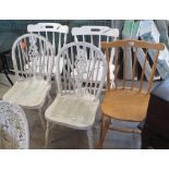 A pair of modern circular garden tables with glass inserts,