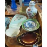 Tray of assorted china to include; Royal Doulton Norfolk shell shaped pin dish,