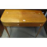 19th Century mahogany card table on square tapering legs. (B.P. 24% incl.