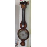 Edwardian mahogany inlaid wheel barometer by Negretti & Zambra. (B.P. 24% incl.