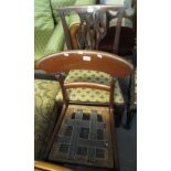 19th Century mahogany bar back dining chair, together with a 19th Century camel back dining chair.