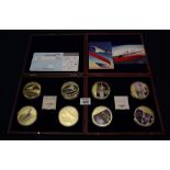 Cased set of four Concorde 'The final farewell' gilded and enamelled medallions (4).