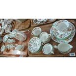 Two trays of Minton Haddon Hall coffee and teaware items. (B.P. 24% incl.