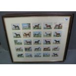 Two framed and mounted panels of cigarette cards to include;