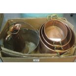 Brass preserving pan with swing handle,