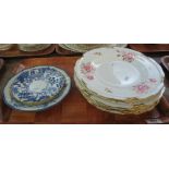 A set of seven Royal Crown Derby Pinxton Roses cabinet or dinner plates,