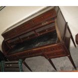 Late 19th/early 20th Century mahogany cylinder knee hole desk.